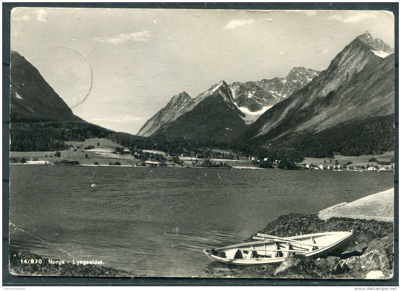1949 Norway Finland Lyngeeldet Postcard. Karikasniemi Straight Line Cancel, Mixed Franking - Covers & Documents