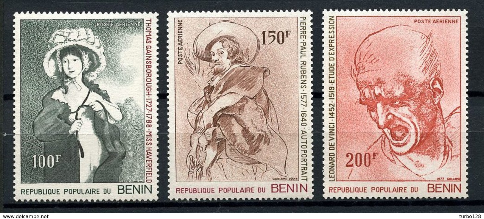 BENIN 1979  PA N° 275/277 ** Neufs  MNH Superbes  Cote 15 € Tableaux Peintures Rubens Gainsborough Dessins De Vinci - Benin - Dahomey (1960-...)