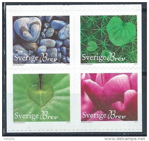 Suède 2013 N°2894/2897 Neufs Fleurs En Forme De Coeur - Nuevos