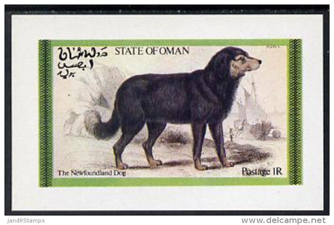 5022 Oman 1973 Dogs (Newfoundland) Imperf Souvenir Sheet (1R Value)  Unmounted Mint - Dogs