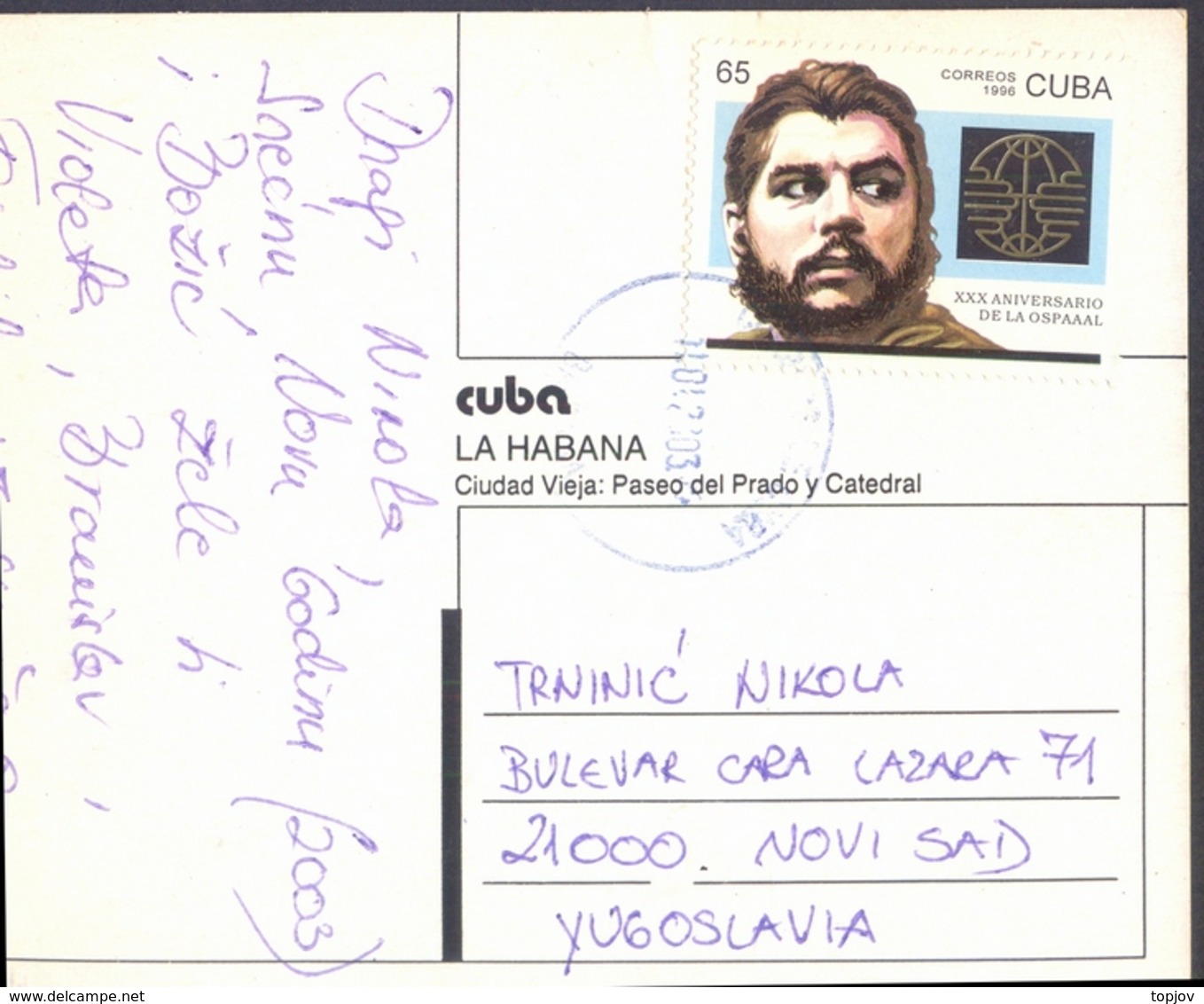 TUNISIEN - CHEGEVARA - OSPAAAL  On Card - Lettres & Documents