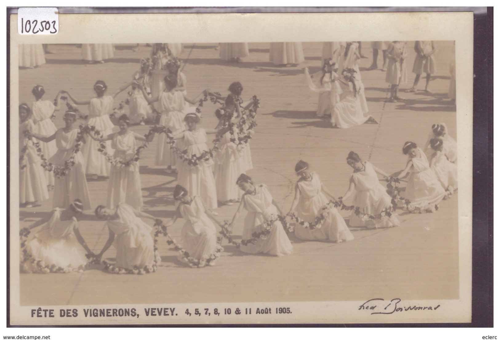 VEVEY - FETE DES VIGNERONS 1905 - EDITION FRED BOISSONNAS - CARTE CIRCULEE SANS TIMBRE CAR MILITAIRE - TB - Vevey