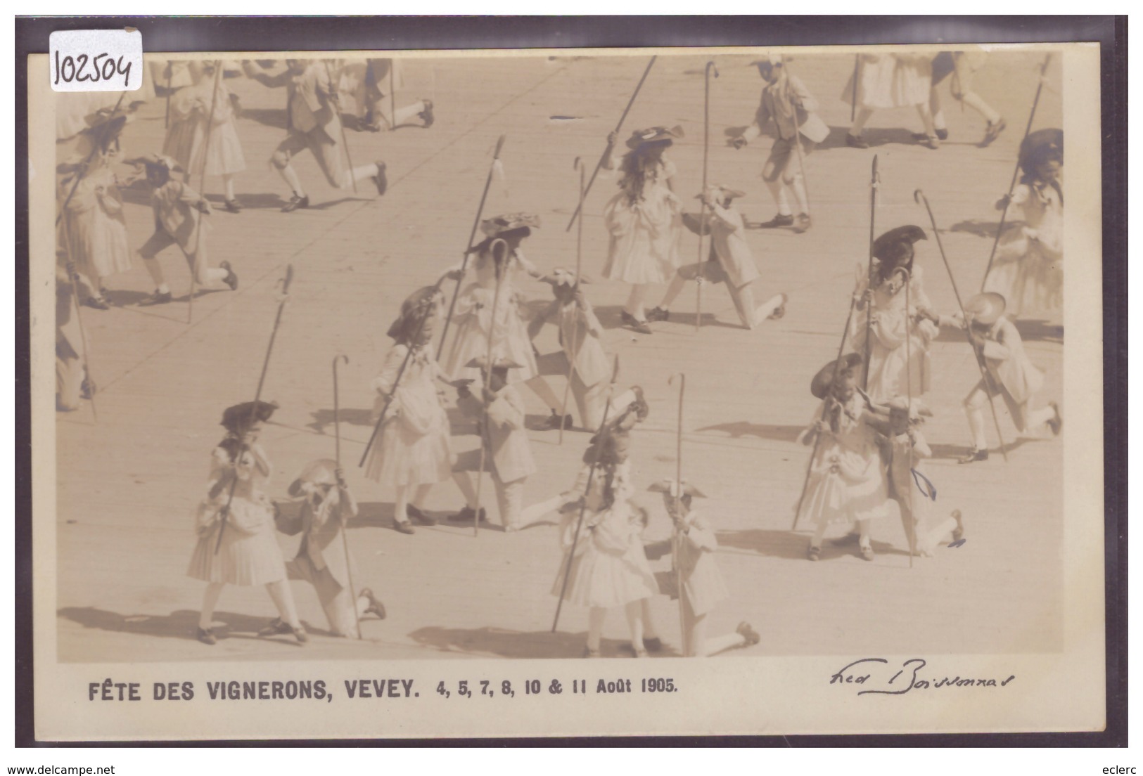 VEVEY - FETE DES VIGNERONS 1905 - EDITION FRED BOISSONNAS - CARTE CIRCULEE SANS TIMBRE CAR MILITAIRE - TB - Vevey