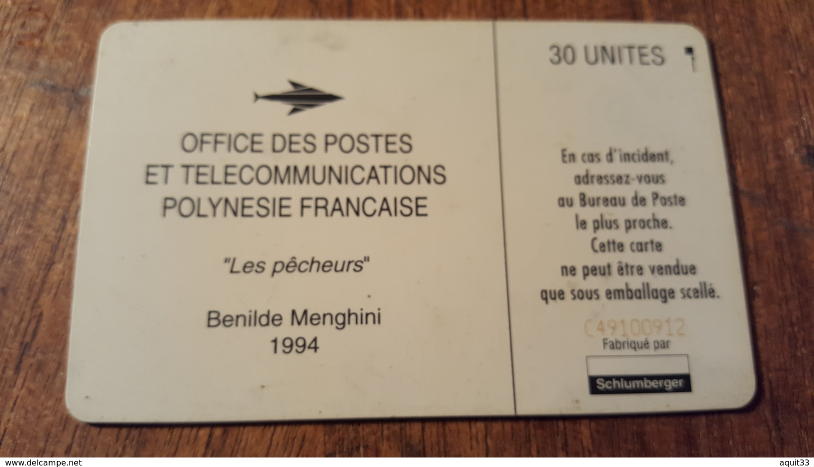 Télécarte Polynésie  Pf25 LES PECHEURS 30UT - Polinesia Francese