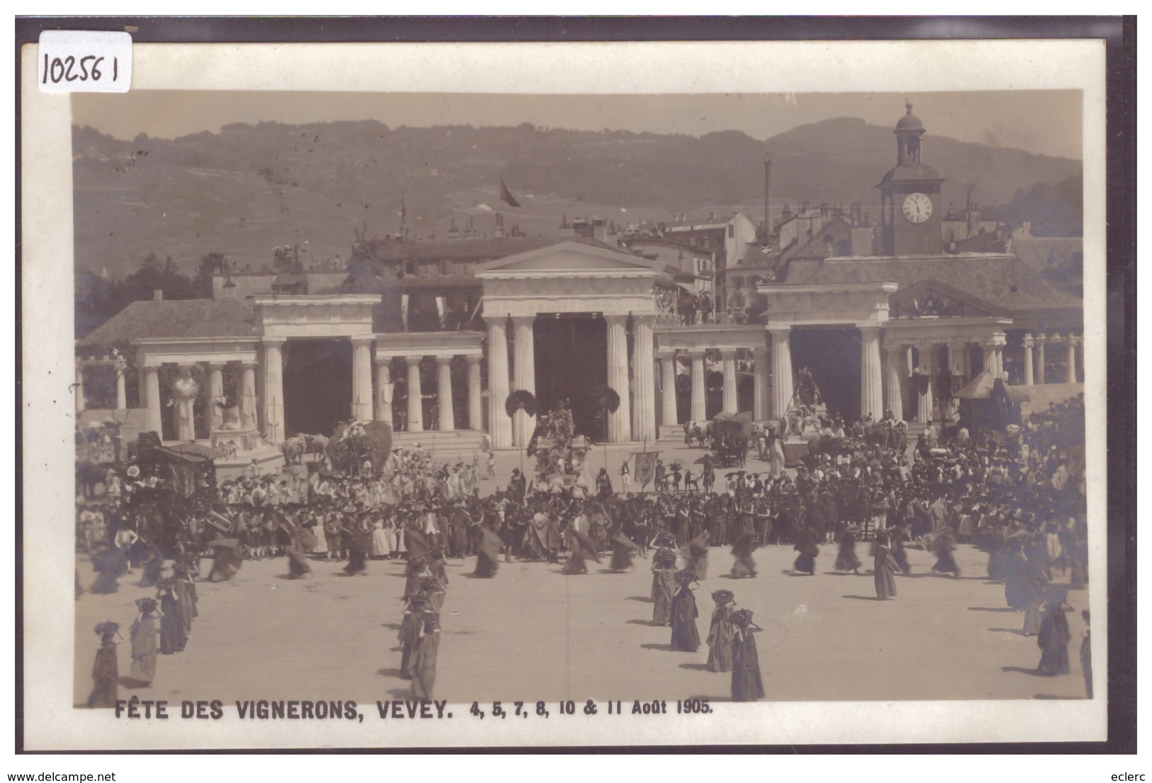 VEVEY - FETE DES VIGNERONS 1905 - EDITION: FISCHER FRERES, VEVEY - CARTE CIRCULEE SANS TIMBRE CAR MILITAIRE - TB - Vevey