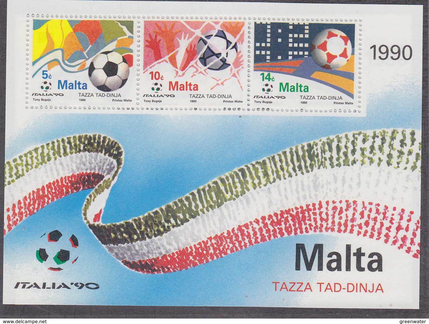 Malta 1990 World Cup Football Italia M/s ** Mnh  (38577) - Malta