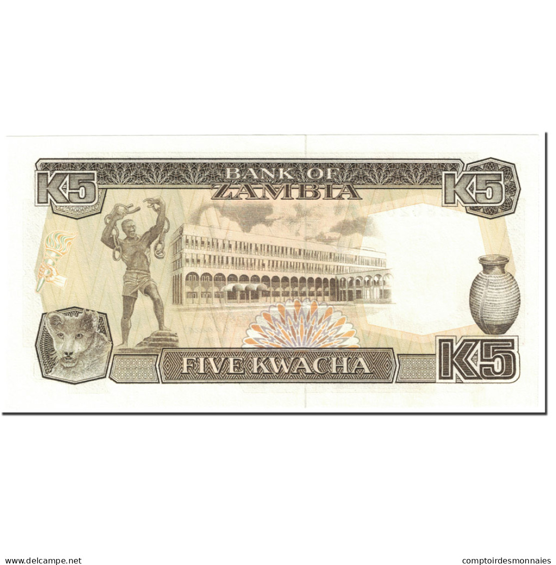 Billet, Zambie, 5 Kwacha, 1989, Undated (1989), KM:30a, NEUF - Zambie