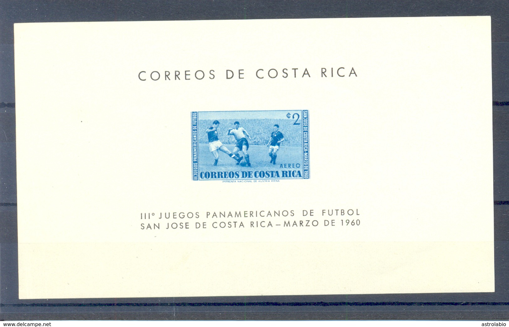 Costa Rica 1960 " 3º Championnats Panaméricains De Football " Xx Yvert Bloc 2 - Fußball-Amerikameisterschaft