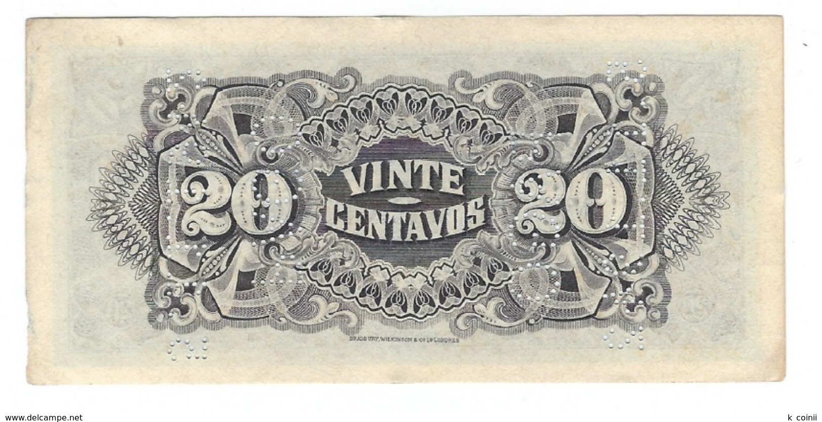 Mozambique - 20 Cents 1933 - VOID - VF - Mozambique