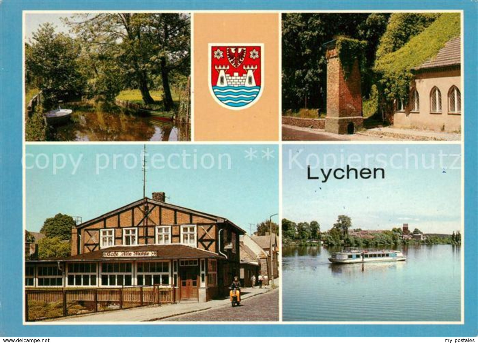 73148411 Lychen Muehlbach Fuerstenberger Tor Cafe Alte Muehle MS Moeve Stadtsee - Lychen