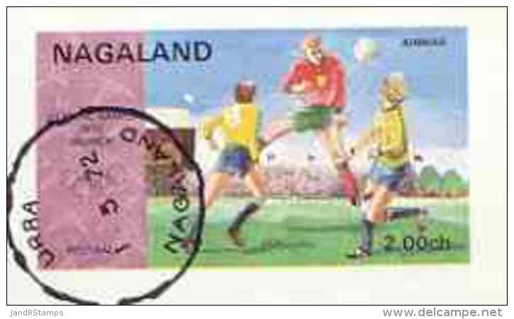 37360 Nagaland 1972 Munich Olympic Games Imperf Souvenir Sheet 2ch Value (Football) Cto Used - Summer 1972: Munich