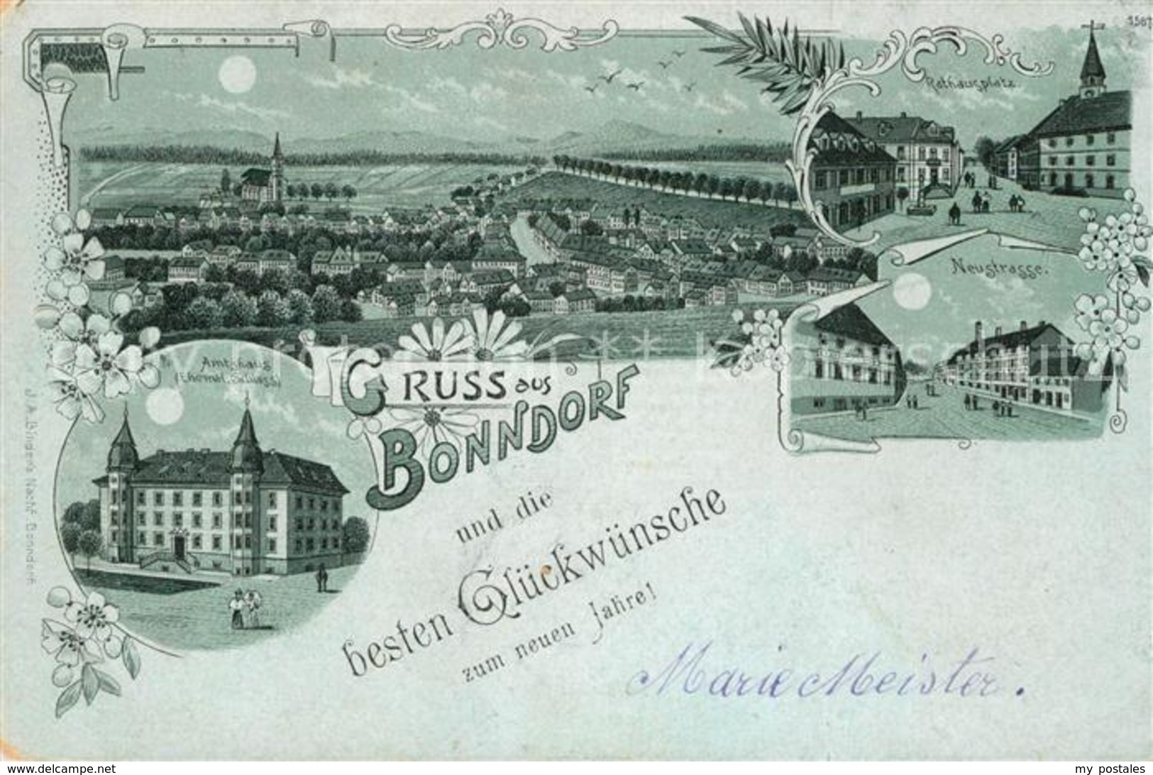 33149331 Bonndorf Schwarzwald Neustrasse Rathausplatz Amtshaus Litho Bonndorf - Bonndorf