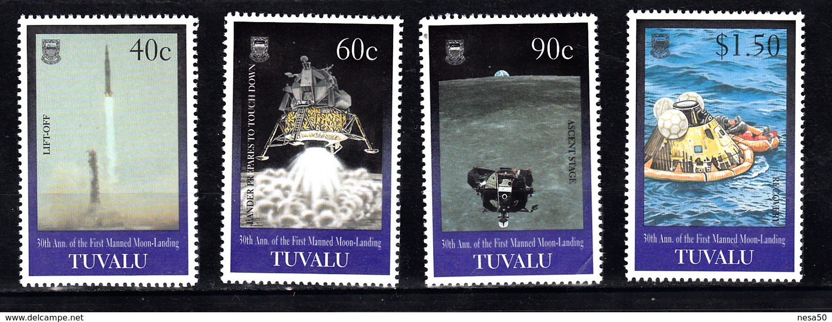 Tuvalu 1999 Mi Nr 832 - 835, Appollo 11, Maanlanding, Space - Tuvalu