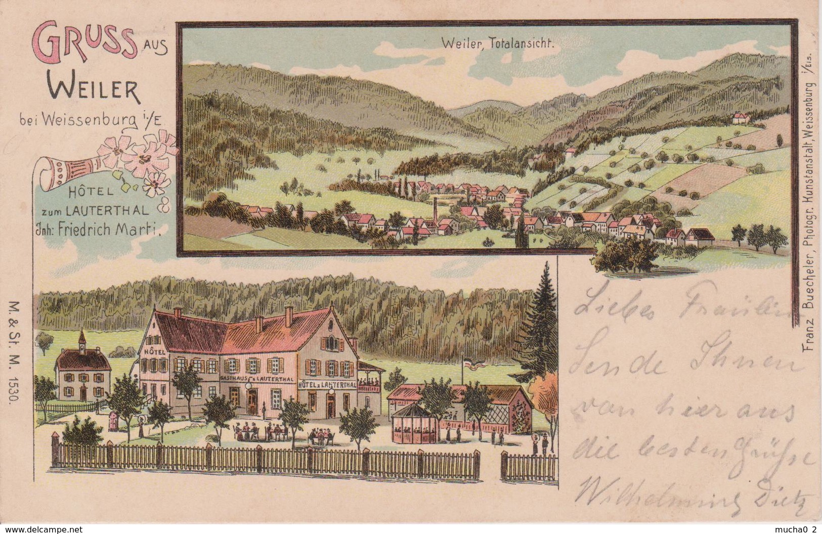 67 - WEILER / VILLE - LITHO 2 VUES - HOTEL ZUM LAUTERTHAL - Autres & Non Classés