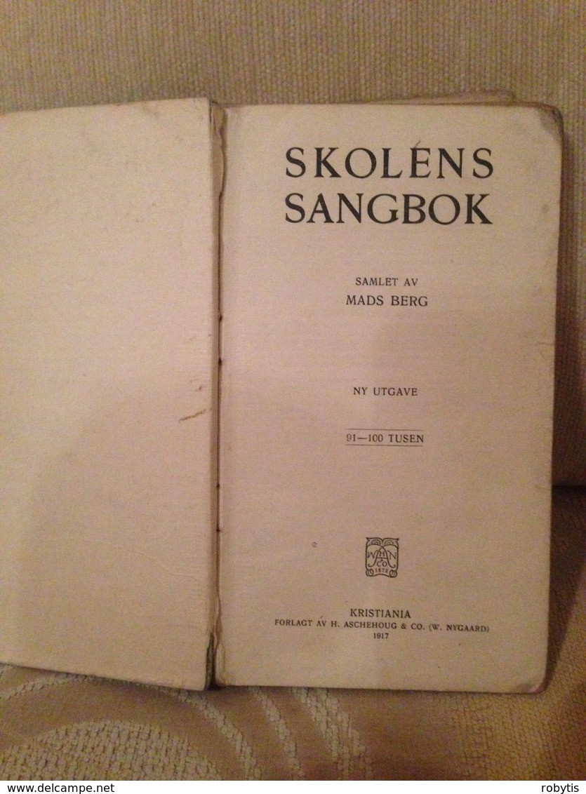 Norway 1917 Book For School Music Book - Scolastici