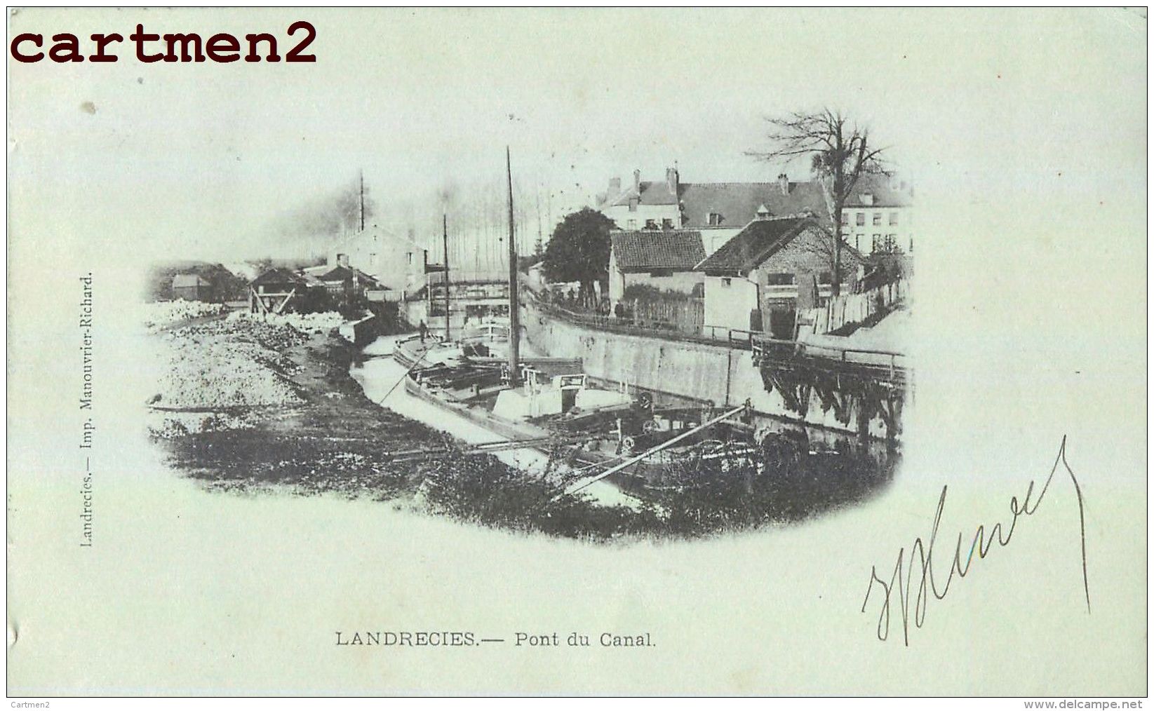 LANDRECIES PONT DU CANAL 1900 - Landrecies