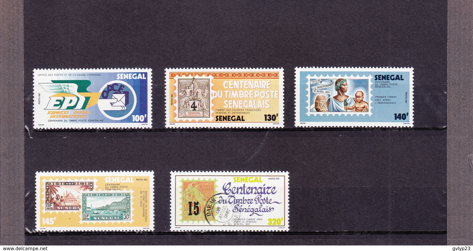 SENEGAL/CENTENAIRE DU TIMBRE-POSTE SENEGALAIS/ NEUF **/ 5 VALEURS /N°698/702 YVERT ET TELLIER 1987 - Stamps On Stamps