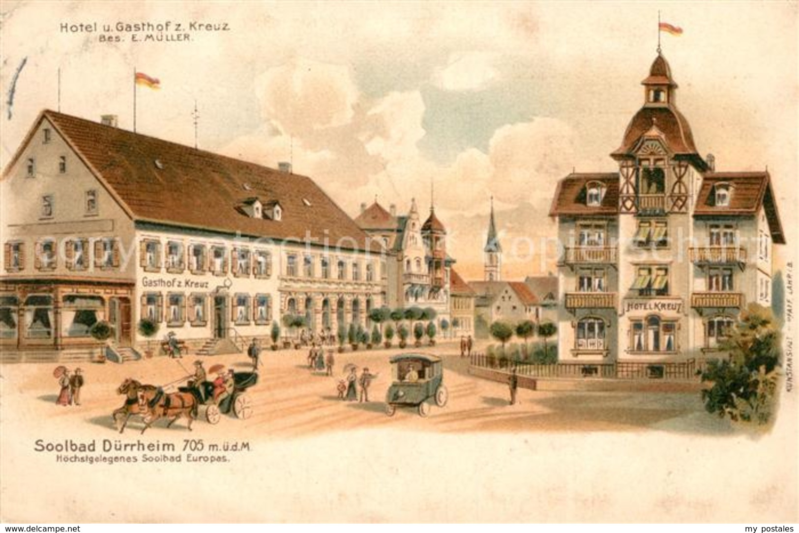 33148028 Bad Duerrheim Hotel-Gasthof Zum Kreuz Litho Bad Duerrheim - Bad Duerrheim