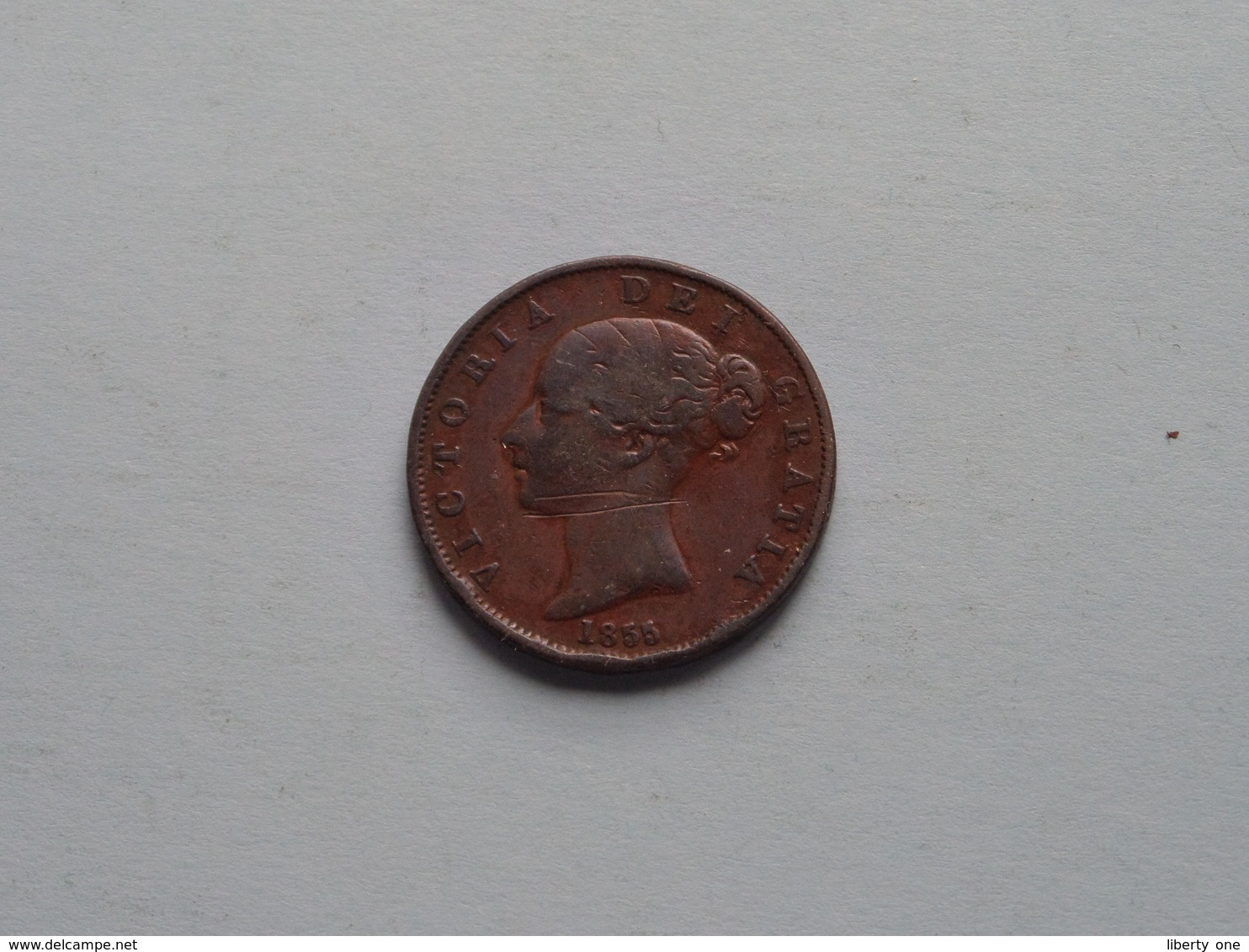 1855 - 1/2 Penny / KM 726 ( For Grade, Please See Photo ) ! - C. 1/2 Penny