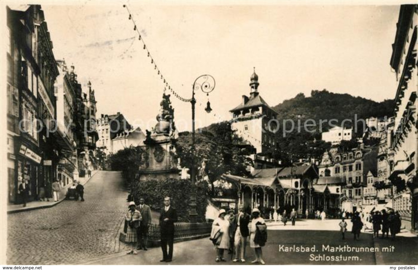 43148565 Karlsbad Eger Marktbrunnen Mit Schlossturm - Schneeberg