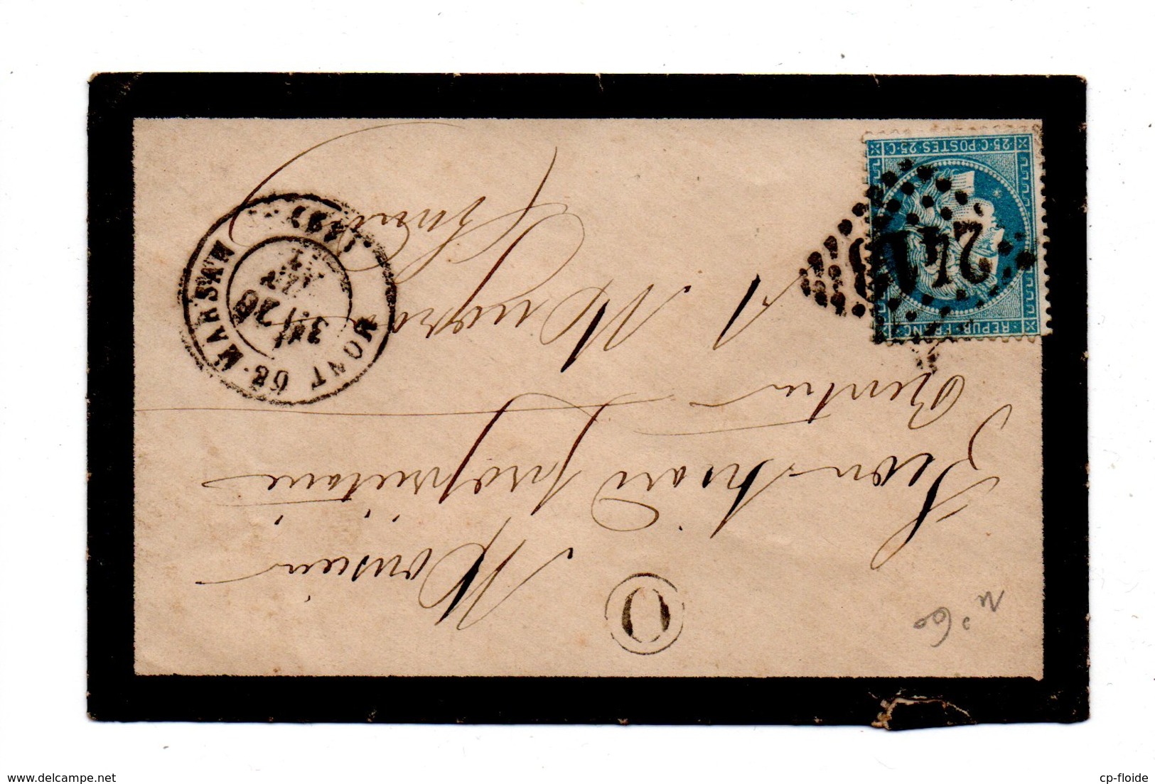 LETTRE . CÉRÈS 25c BLEU . DE MONT-DE-MARSAN À MUGRON - Réf. N°727T - - 1849-1876: Période Classique