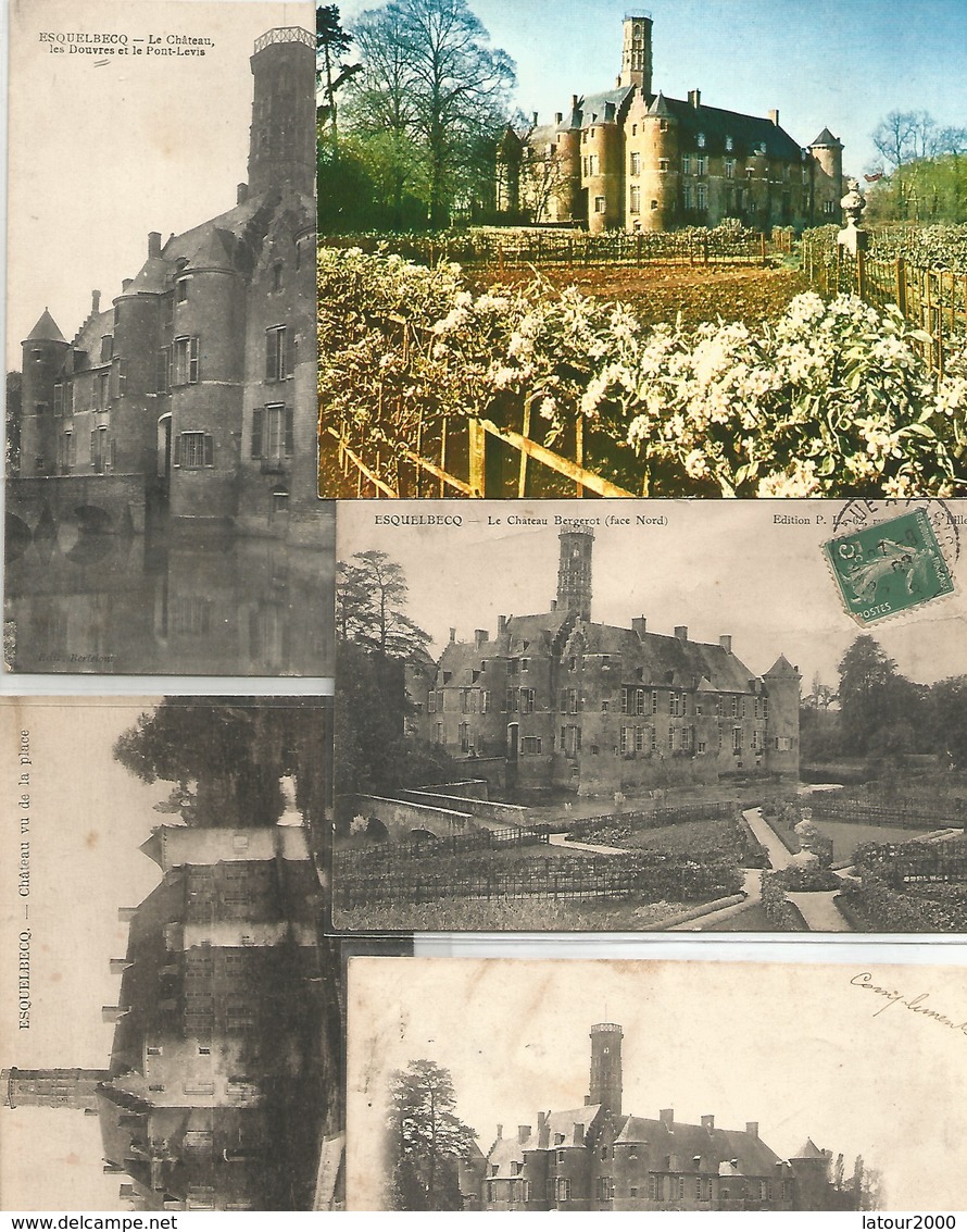 ESQUELBECQ LOT 5 CARTES DIFFERENTES CHATEAU D ESQUELBECQ - Autres & Non Classés