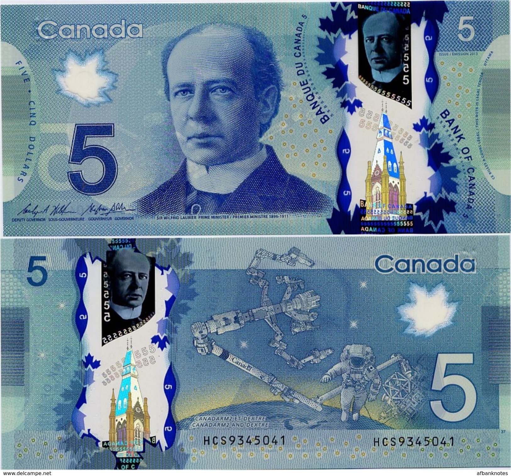 CANADA       5 Dollars       P-106c       2013 (ca. 2015)       UNC  [ Sign. Wilkins - Poloz ] - Canada