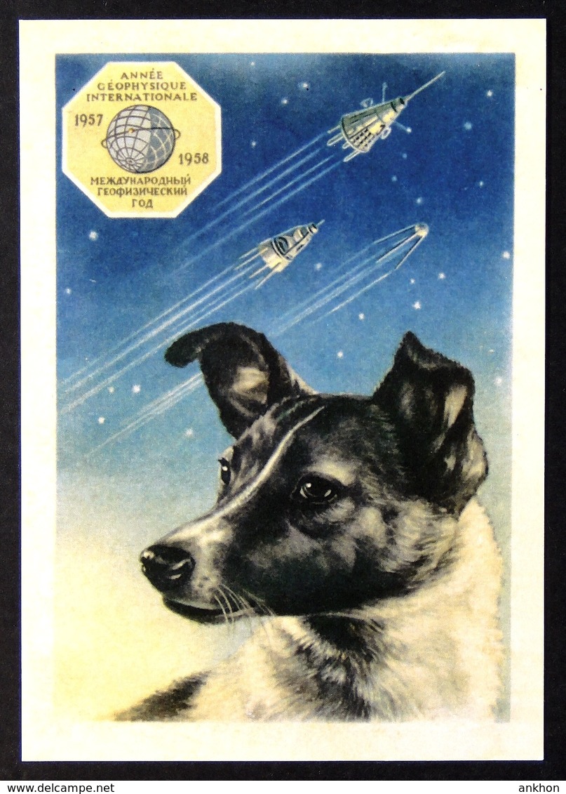 350006 LAIKA LAYKA 1st Dog In Space GLOBE Sputnik By GUNDOBIN Russian Postcard - Raumfahrt