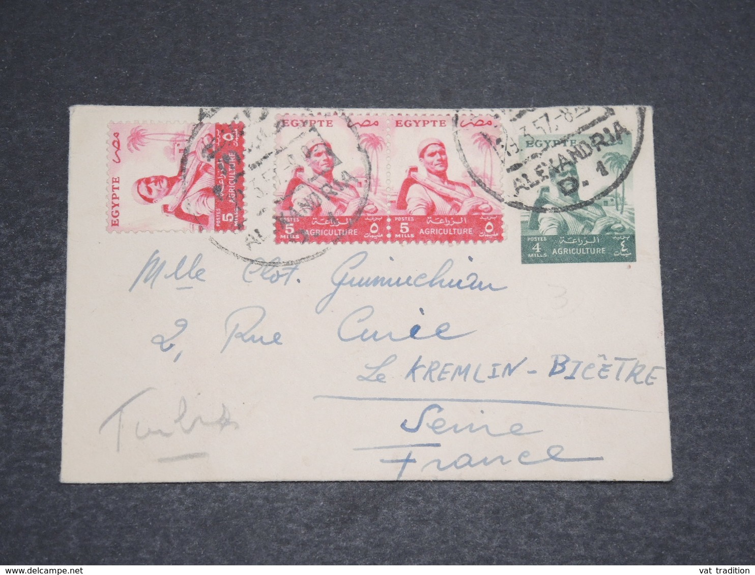 EGYPTE - Enveloppe D'Alexandrie Pour La France En 1957 - L 15997 - Lettres & Documents