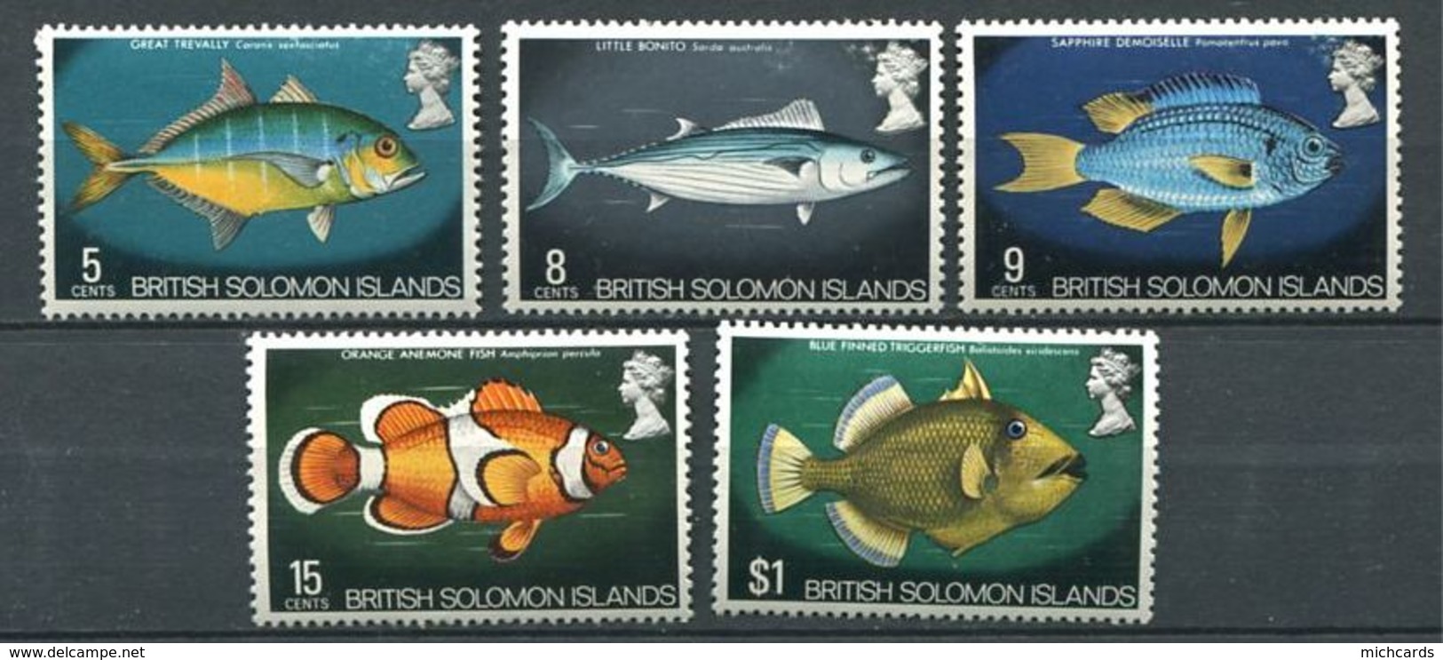 226 SALOMON 1972 B - Yvert 217/19, 221 Et 226 - Poisson - Neuf **(MNH) Sans Trace De Charniere - Iles Salomon (...-1978)