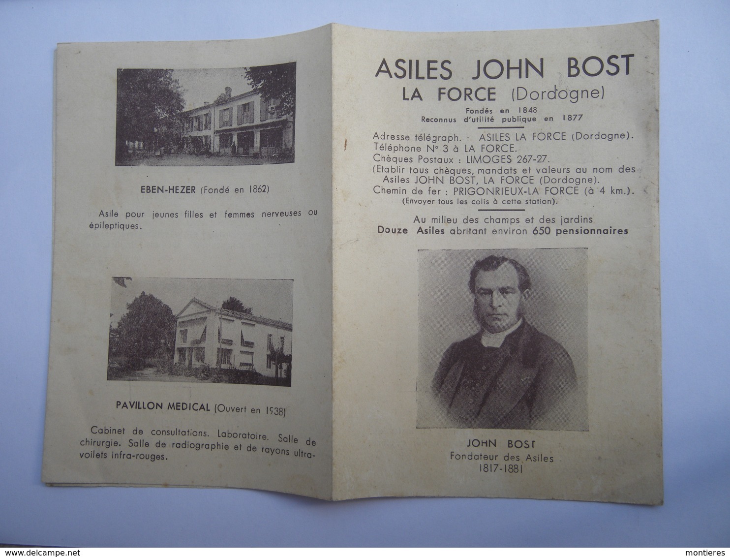 Rare Prospectus Asiles John Bost à Laforce ( Dordogne ) 1931 - Pasteur Protestant - Documents Historiques
