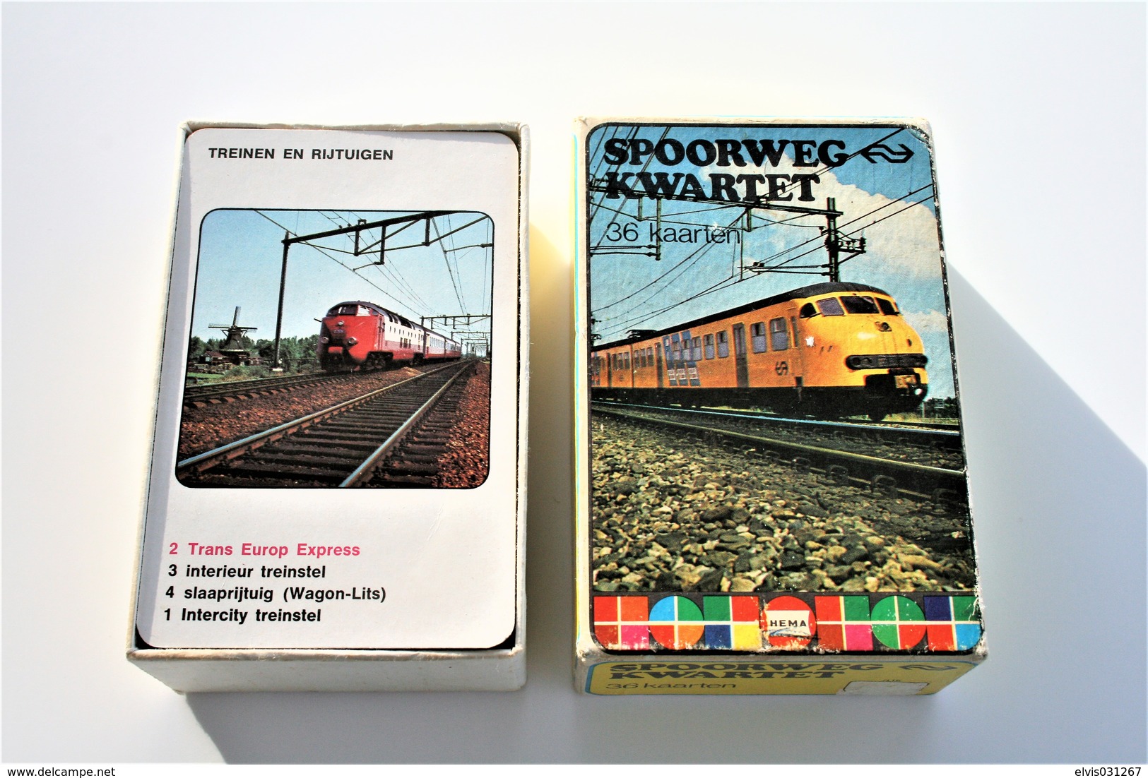 Speelkaarten - Kwartet, Spoorweg Kwartet, HEMA, *** - Vintage 1975 - Cartes à Jouer Classiques
