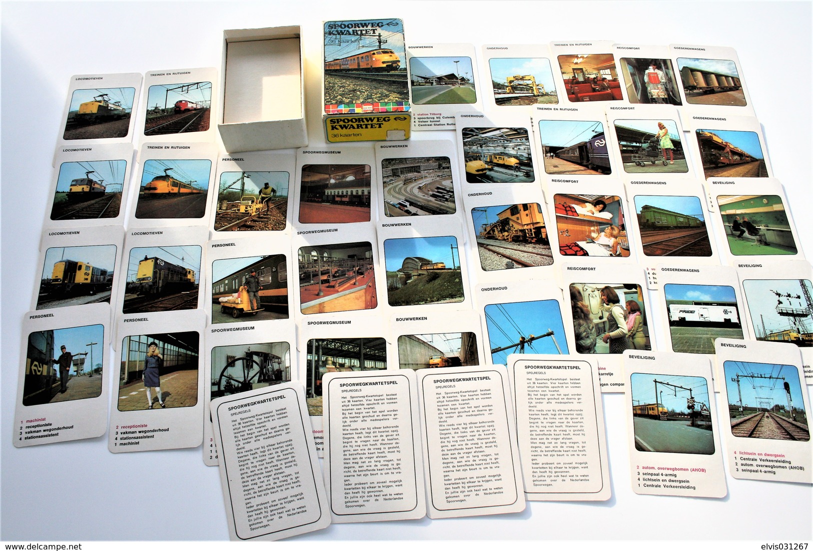 Speelkaarten - Kwartet, Spoorweg Kwartet, HEMA, *** - Vintage 1975 - Cartes à Jouer Classiques
