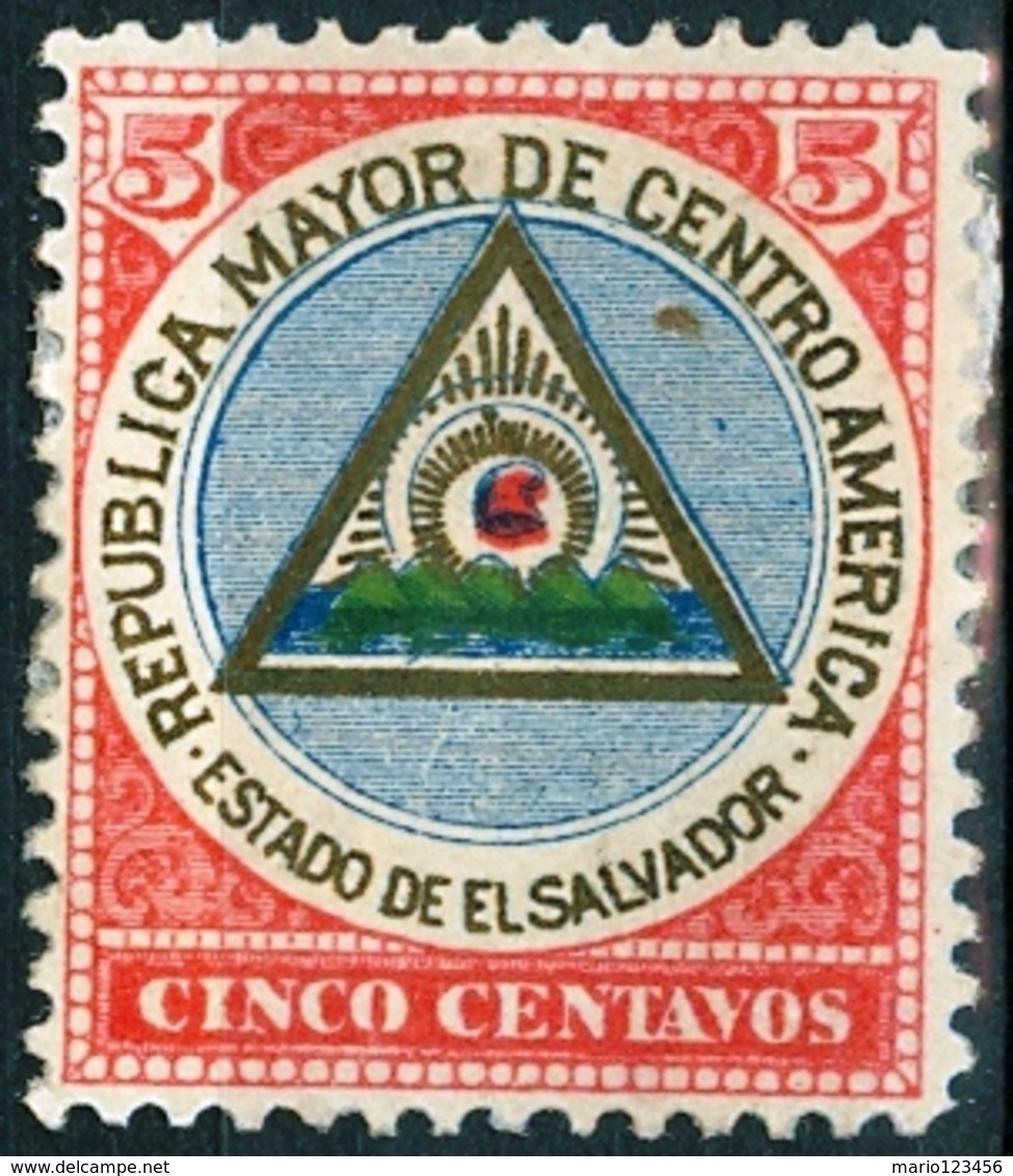 EL SALVADOR, STEMMI, COAT OF ARMS, 1897, FRANCOBOLLI NUOVI (MLH*),  Michel 173   Scott 176 - El Salvador