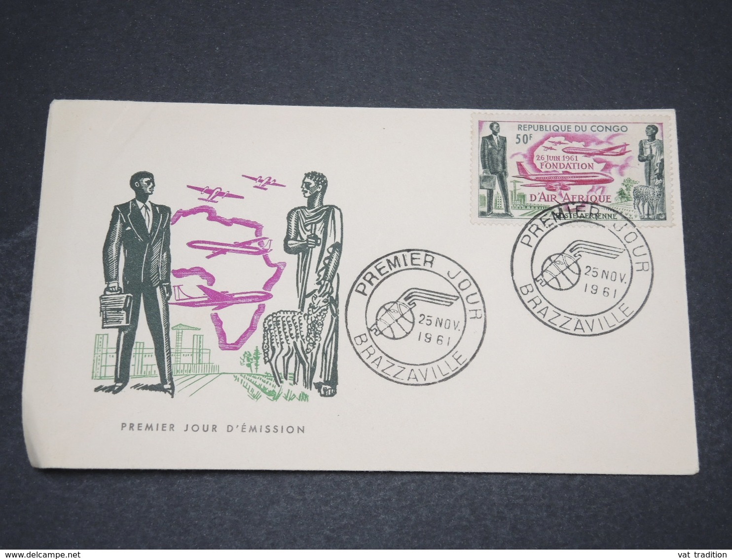 CONGO - Enveloppe FDC En 1961 , Air Afrique - L 16037 - FDC