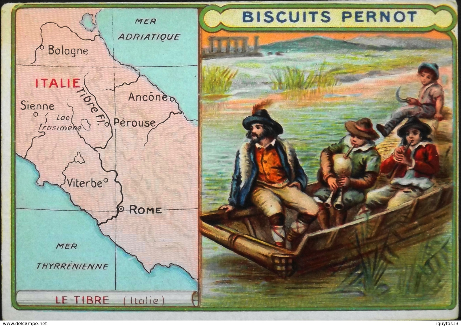 TRES BELLE CHROMO. - BISCUITS PERNOT - LE TIBRE En ITALIE - TB. Etat - Pernot