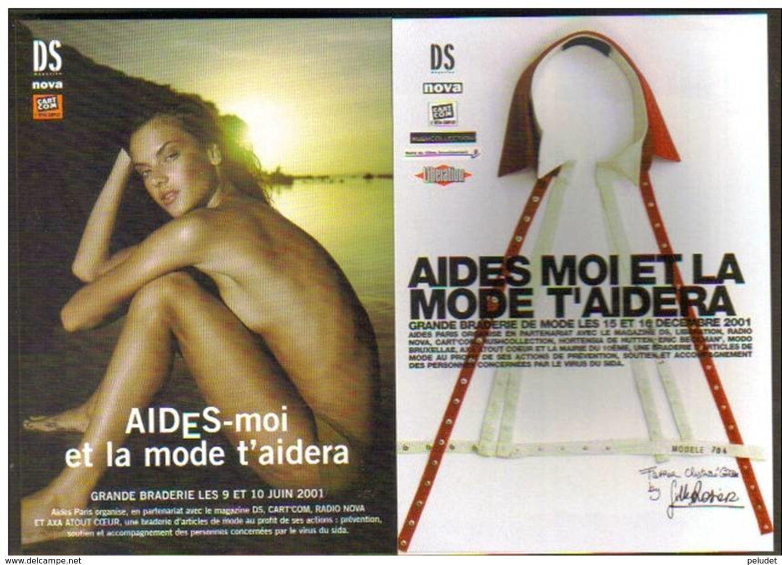 2 Cartes Postales "Cart'Com" (2001) - Aides-moi Et La Mode T'aidera - Grande Braderie - Salud