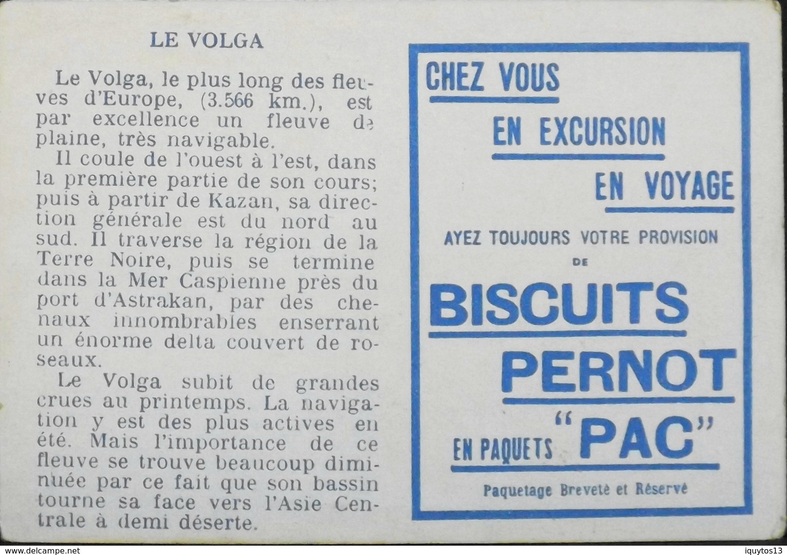 TRES BELLE CHROMO. - BISCUITS PERNOT - LE VOLGA En RUSSIE - TB. Etat - Pernot