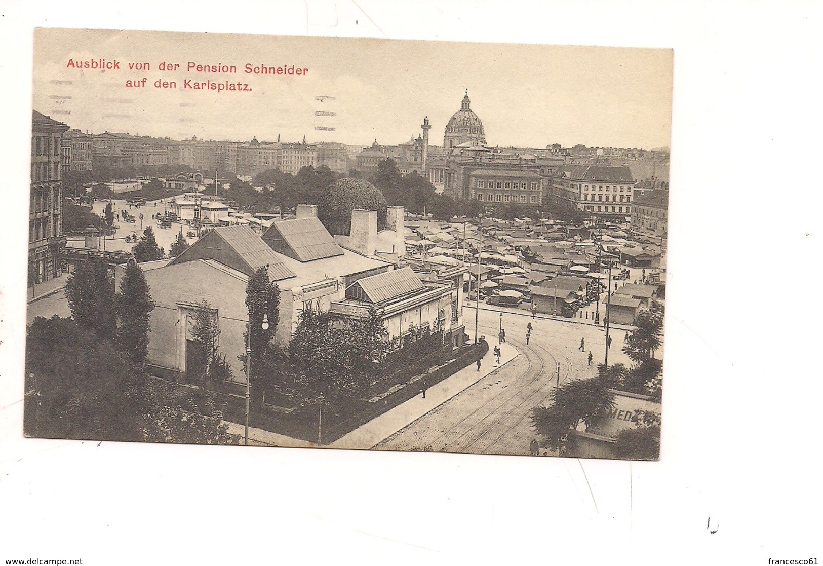 $3-5700 AUSTRIA AUSBLICK WIEN 1913 Viaggiata FRANCOBOLLO ASPORTATO - Otros & Sin Clasificación