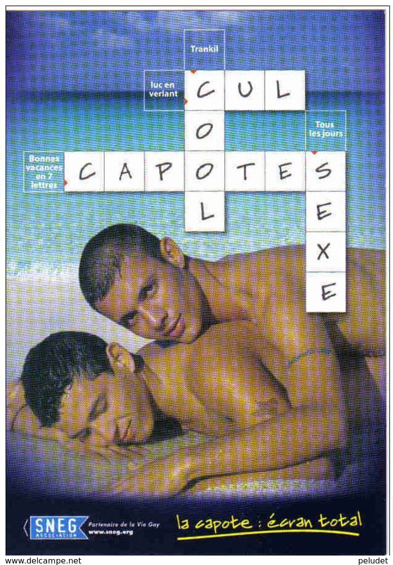 Carte Postale Gay SNEG Homosexuel Nue Nude Capote Trés Beau Plan - Salud