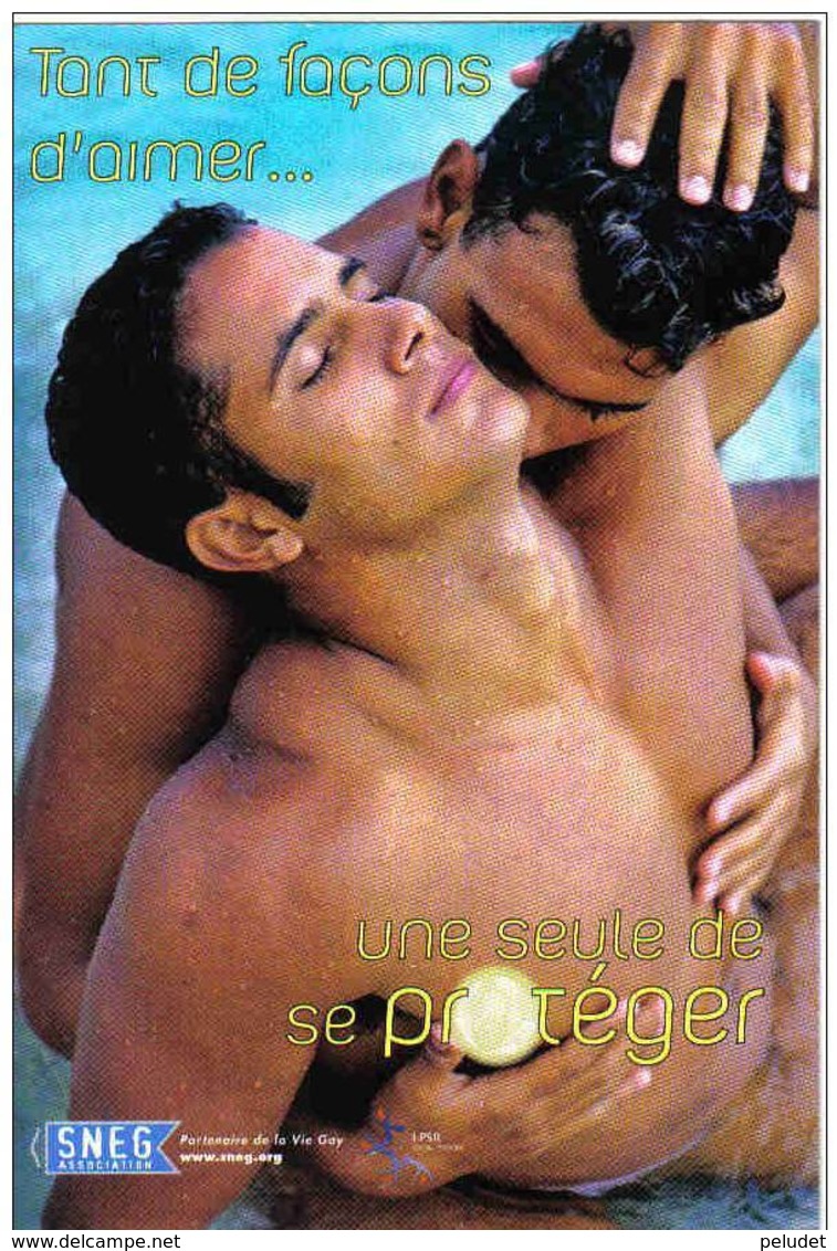 Carte Postale Gay SNEG Homosexuel Nue Nude Capote Trés Beau Plan - Salud