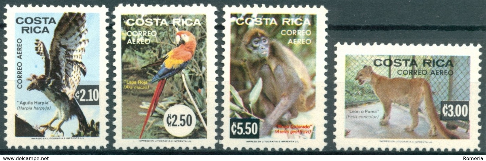 Costa Rica - 1981 - Yt PA 802/805 - Animaux En Voie De Disparition - ** - Costa Rica