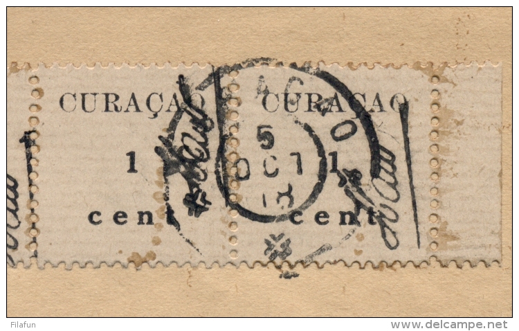 Curacao - 1918 - 5x Hulpuitgifte HAW In Strip Op Censored Cover Van Curacao Naar East Orange / New Jersey - Rare!! - Curaçao, Nederlandse Antillen, Aruba