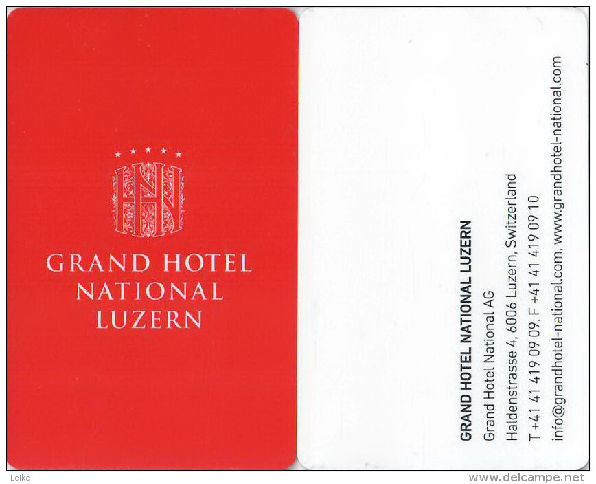 Hotel Room Key Card, Hotelkarte, Clef De Hotel, Schlússelkarte,  Grand Hotel National Luzern-1847 - Hotelkarten