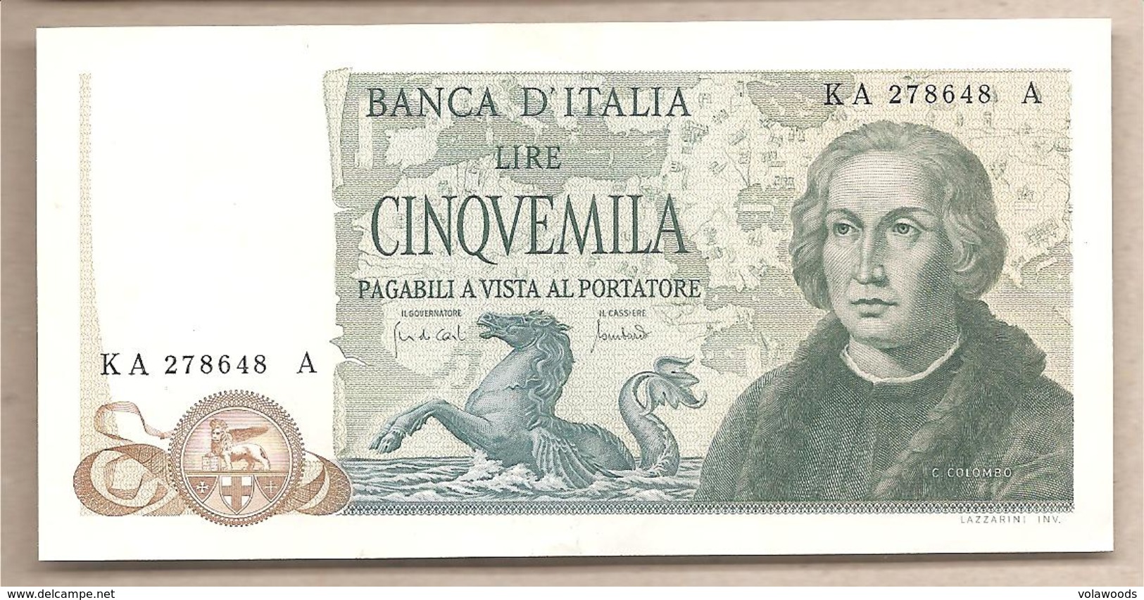 Italia - Banconota Circolata SUP/SPL "Colombo II Tipo" Da 5.000 Lire - 1971 - 5000 Liras