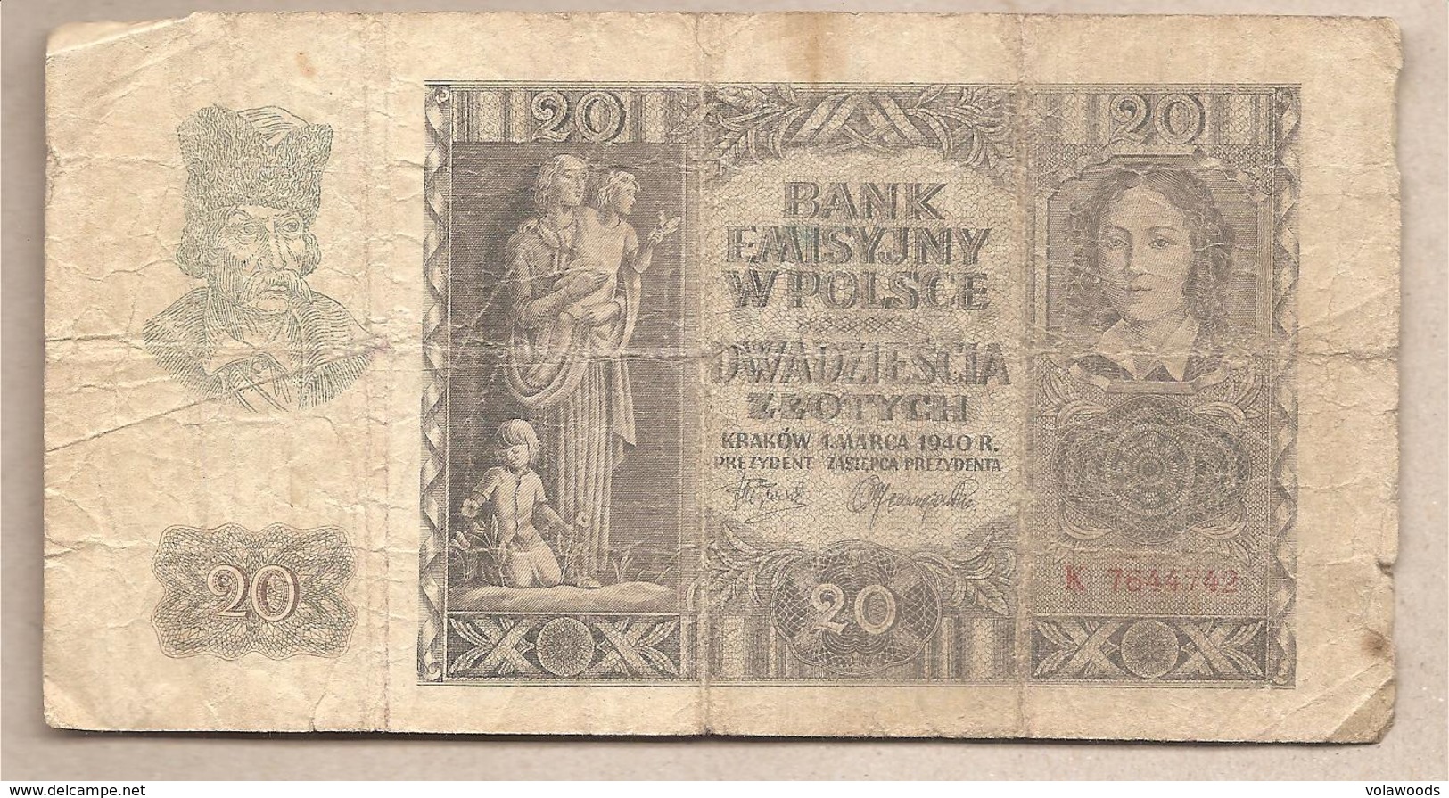 Polonia - Banconota Circolata Da 20 Zloty P-95a - 1940 #17 - Polonia