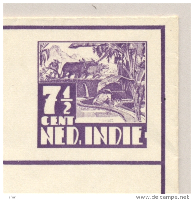 Nederlands Indië - 1937 - 7,5c Karbouwen, Postblad G3c Met Particuliere Bedrukking Advocaten Kantoor - Nederlands-Indië