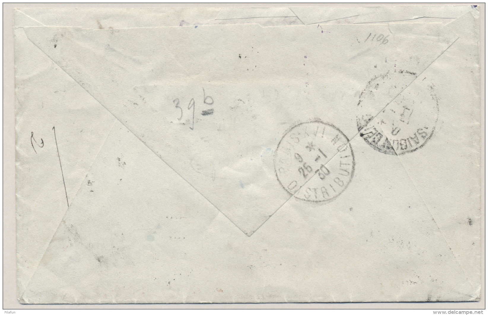 Indochine - 1930 - 4 stamps on R-cover from HaiPhong - Par malle Aerienne Hollandaise - to Paris / France