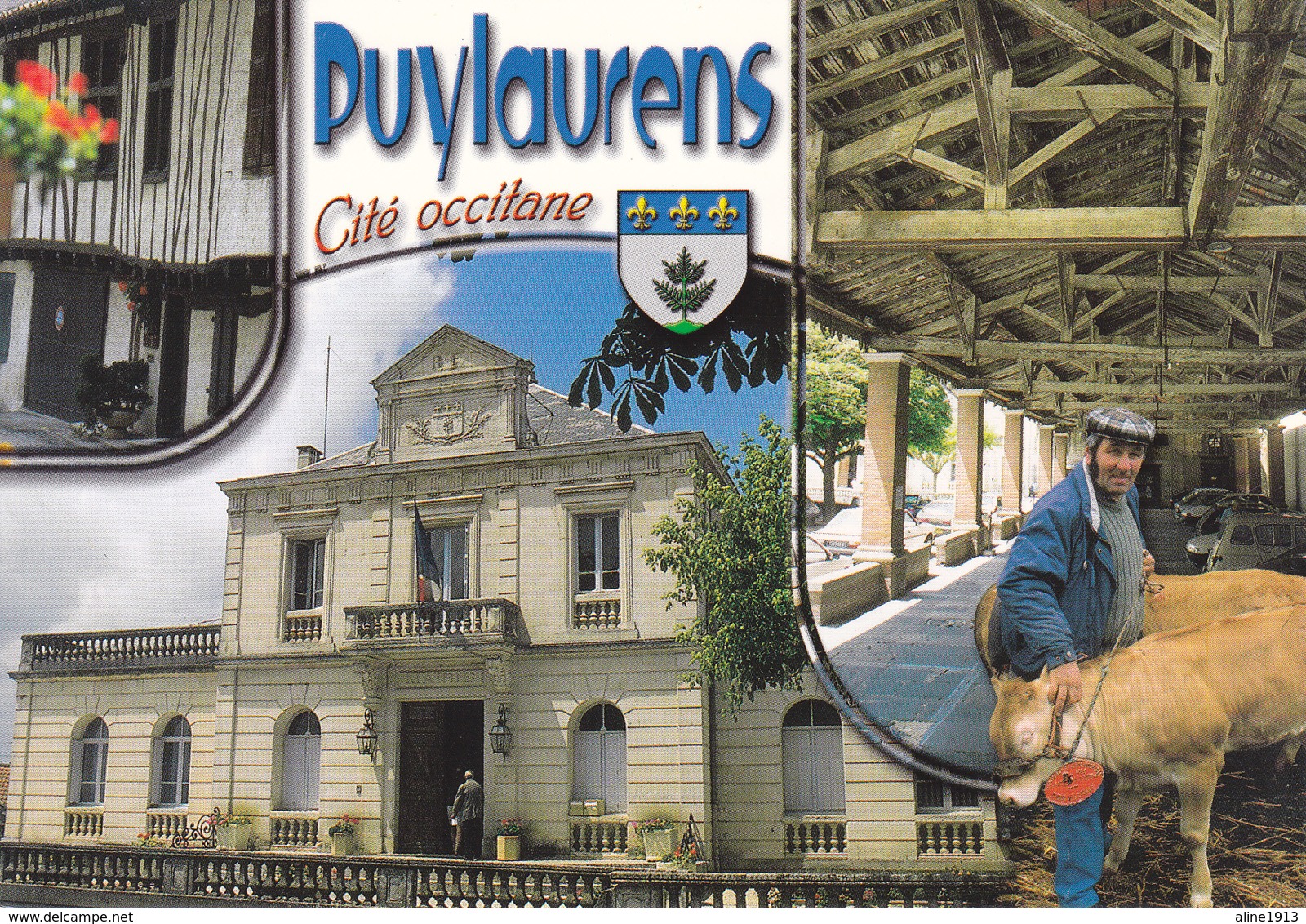 81  PUYLAURENS - CITE OCCITANE - MAIRIE / MARCHE AUX VEAUX FERMIERS / BLASON / MULTIVUES - Puylaurens