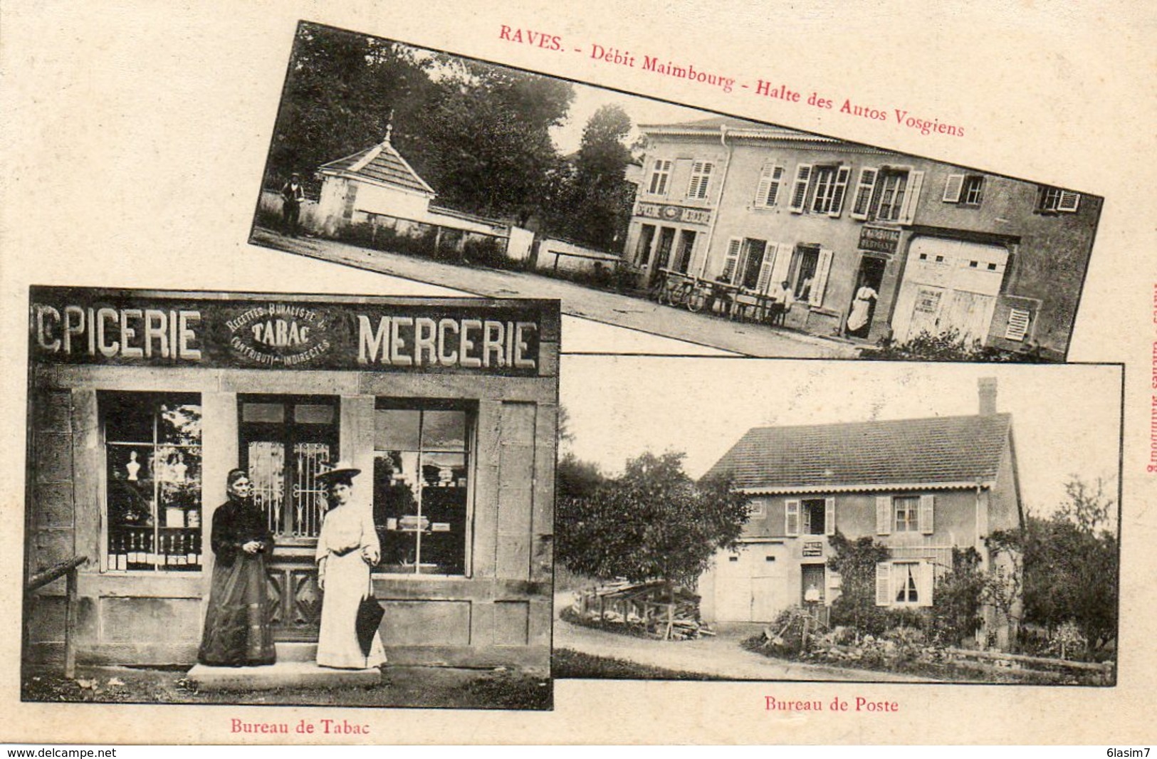 CPA - RAVES (88) - Aspect Du Tabac, Des Postes Et Du Restaurant Maimbourg En 1907 - Carte Multi-Vues - Otros & Sin Clasificación